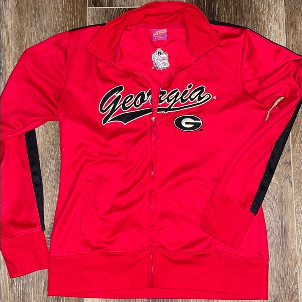 UGA red Georgia Bulldogs zip up Vintage Jacket AL